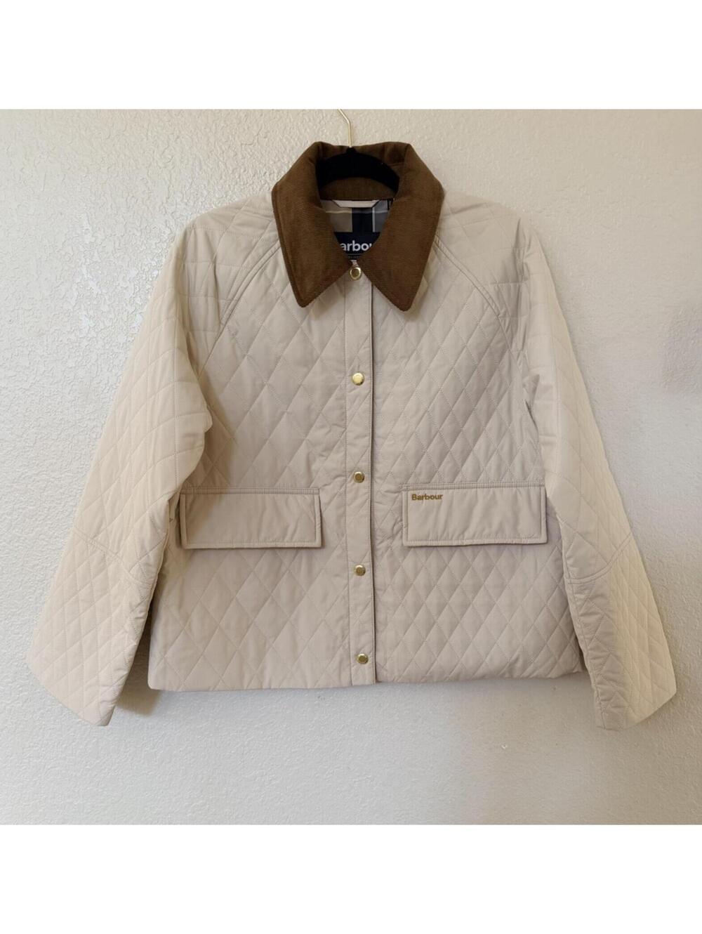 New Barbour Women’s Kirby Quilted Jacket In Jasmine/ Dress Sz 6 $280
